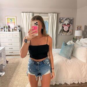 Zara Black Spaghetti Strap Crop Top